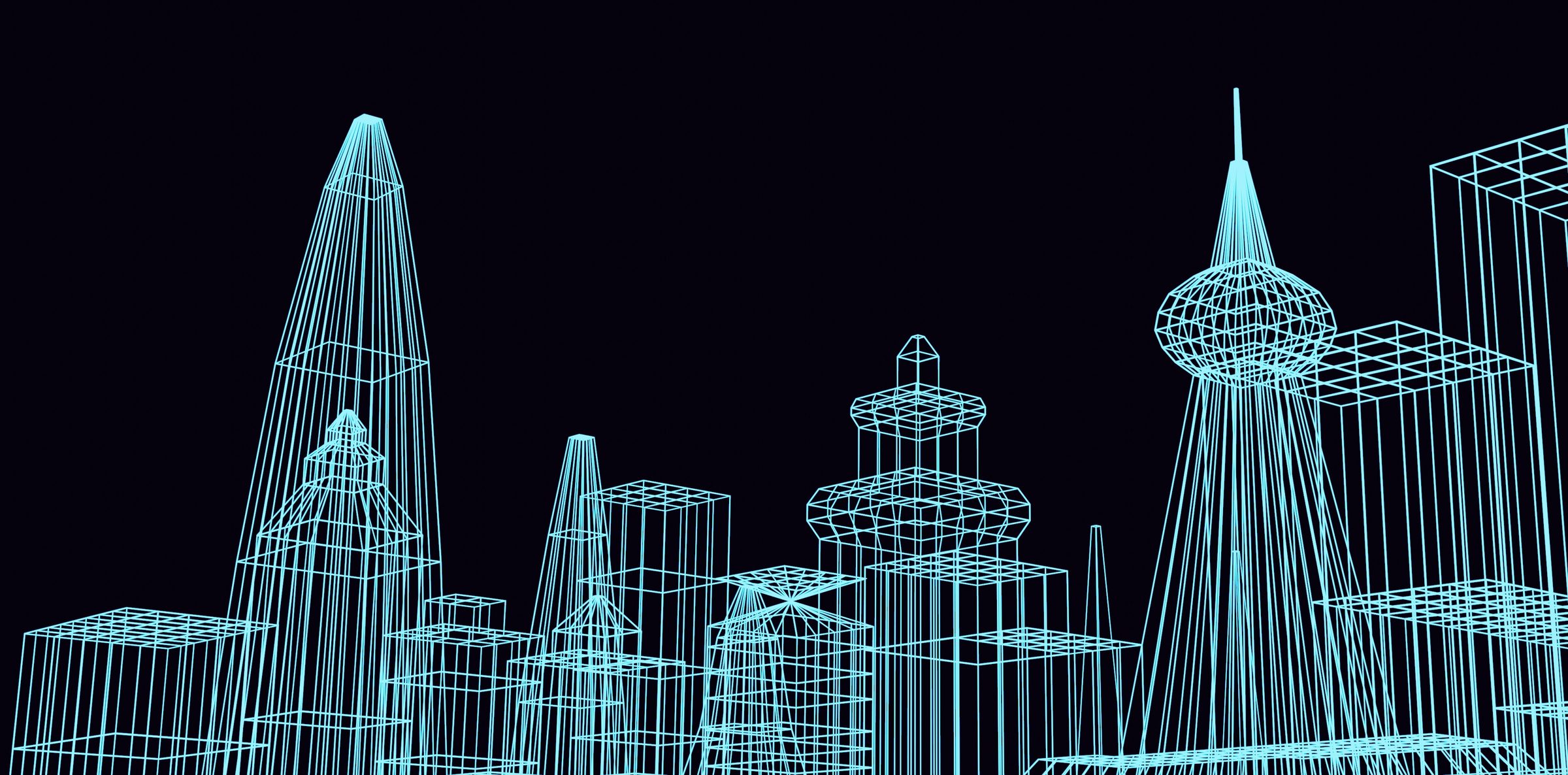 3D digital building information model wireframe